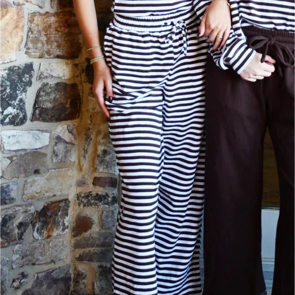 Lulu Mac brown and white striped pants NWT - Picture 3 of 3